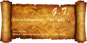 Gerstenmeier Tömör névjegykártya